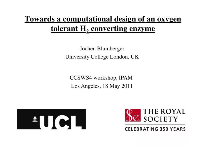 towards a computational design of an oxygen tolerant h 2 converting enzyme