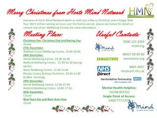 Merry Christmas from Herts Mind Network