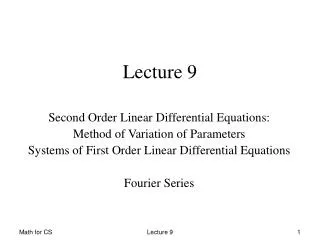 Lecture 9