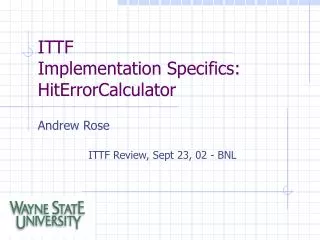 ITTF Implementation Specifics: HitErrorCalculator