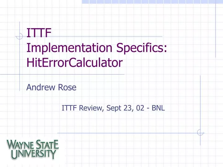 ittf implementation specifics hiterrorcalculator