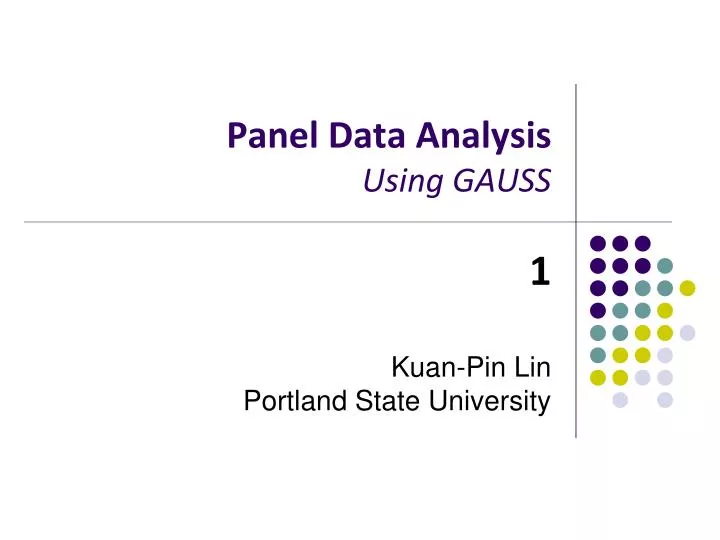panel data analysis using gauss