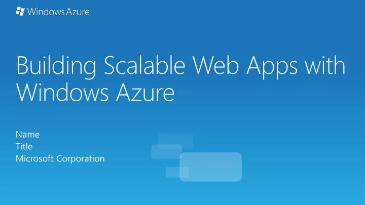 building scalable web apps with windows azure