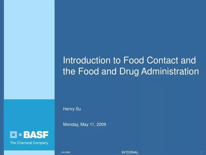 introduction to food contact and the food and drug administration