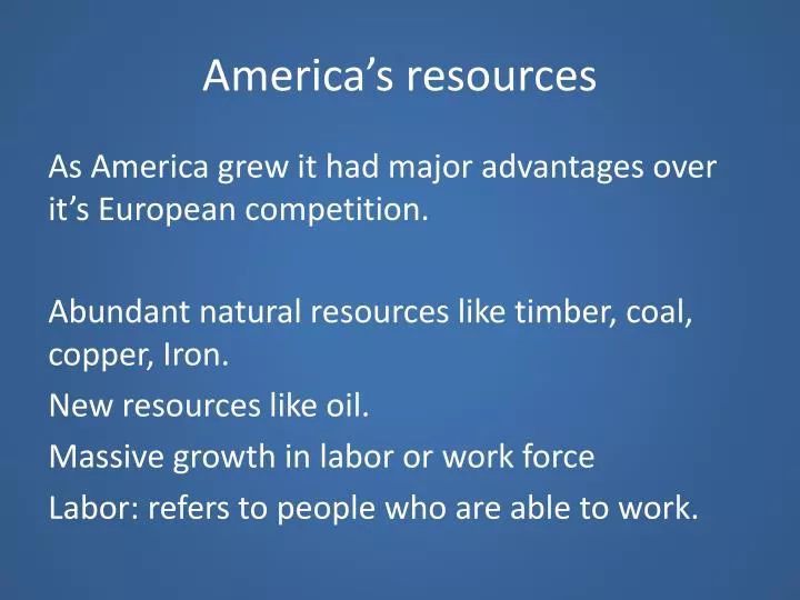 america s resources