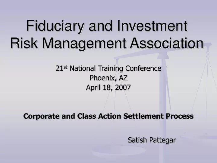 fiduciary and investment risk management association