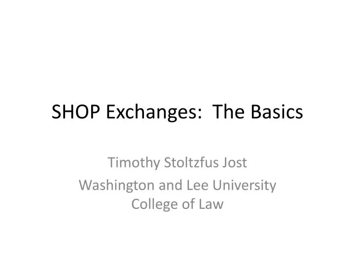 shop exchanges the basics