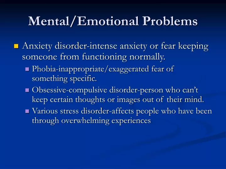 mental emotional problems