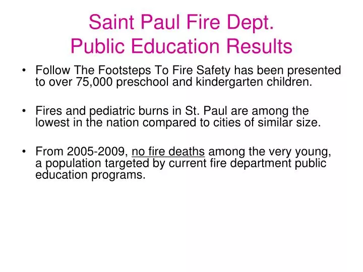 saint paul fire dept public education results