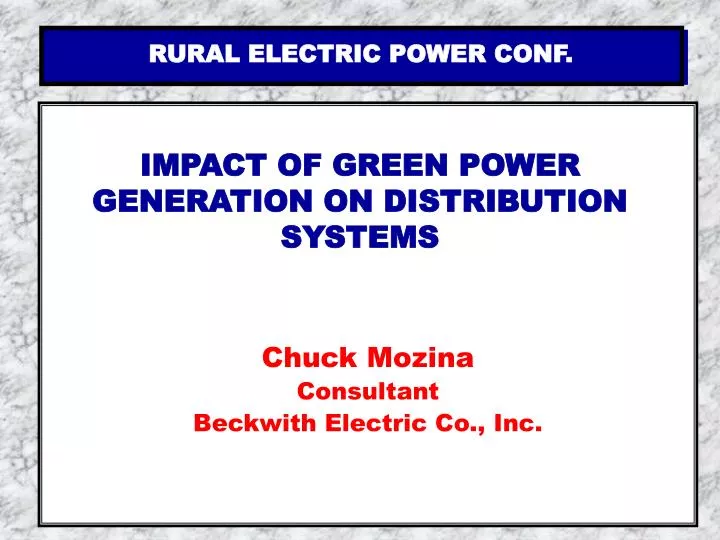 impact of green power generation on distribution systems