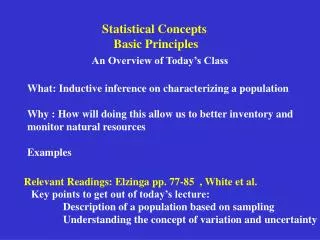 Statistical Concepts Basic Principles