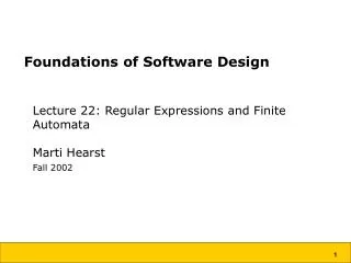 Foundations of Software Design
