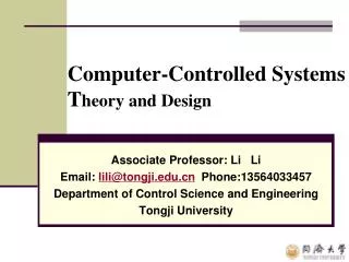 Computer-Controlled Systems T heory and Design