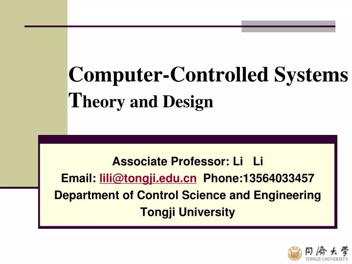 computer controlled systems t heory and design