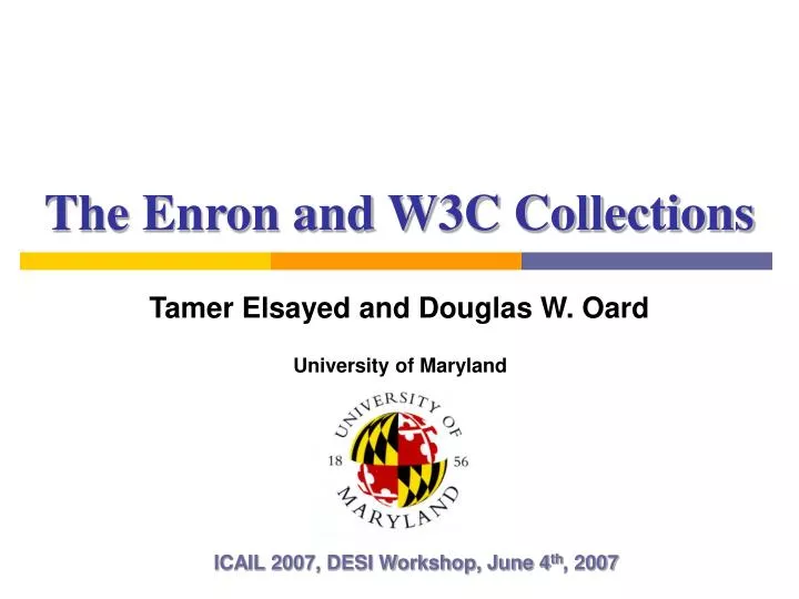 the enron and w3c collections