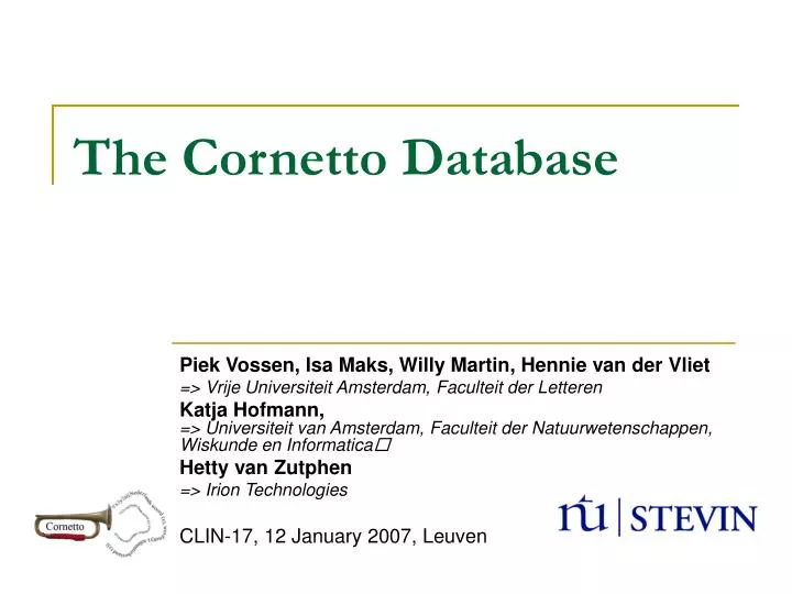 the cornetto database