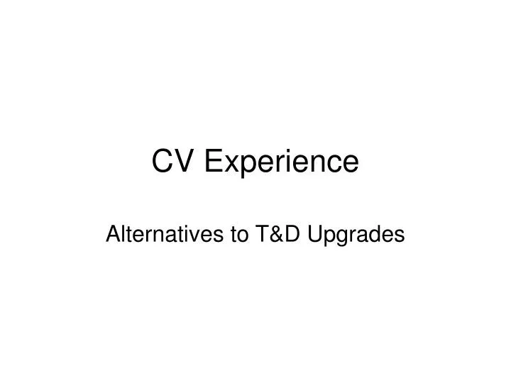 cv experience