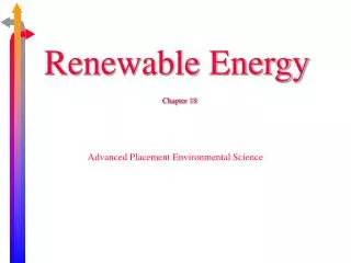 Renewable Energy Chapter 18