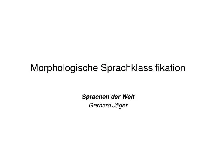 morphologische sprachklassifikation