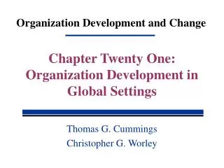 Organization Development and Change