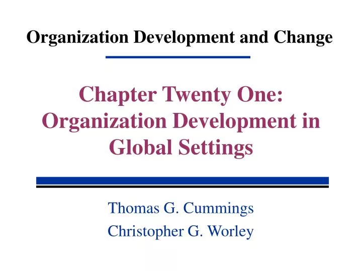 organization development and change