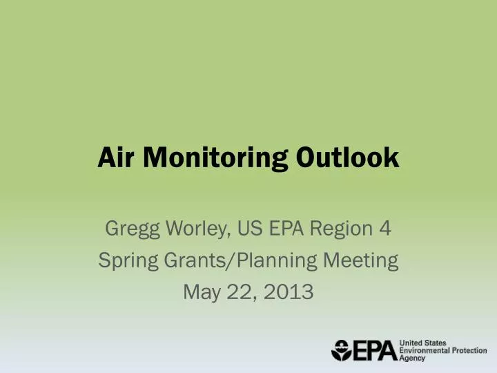 air monitoring outlook