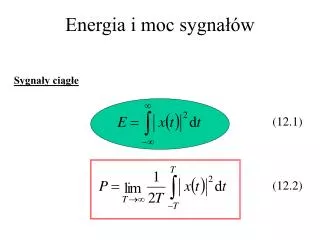 energia i moc sygna w