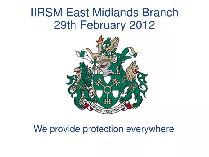 iirsm east midlands branch 29th february 2012