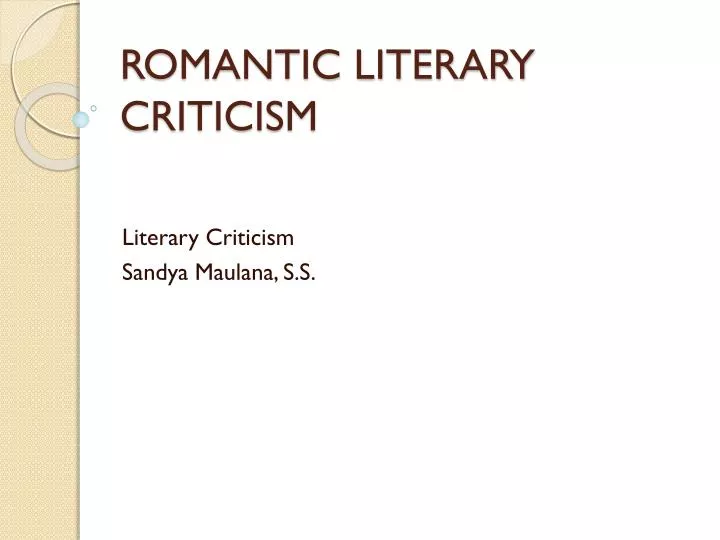 romantic literary criticism