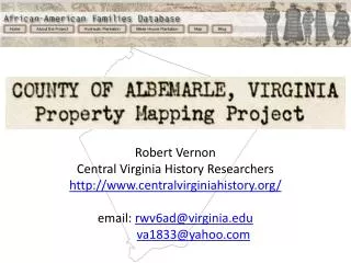 R obert Vernon Central Virginia History Researchers centralvirginiahistory/