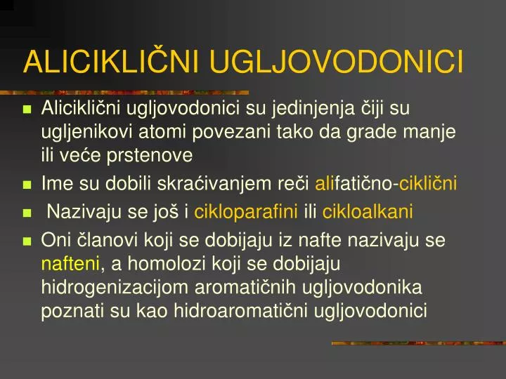 alicikli ni ugljovodonici