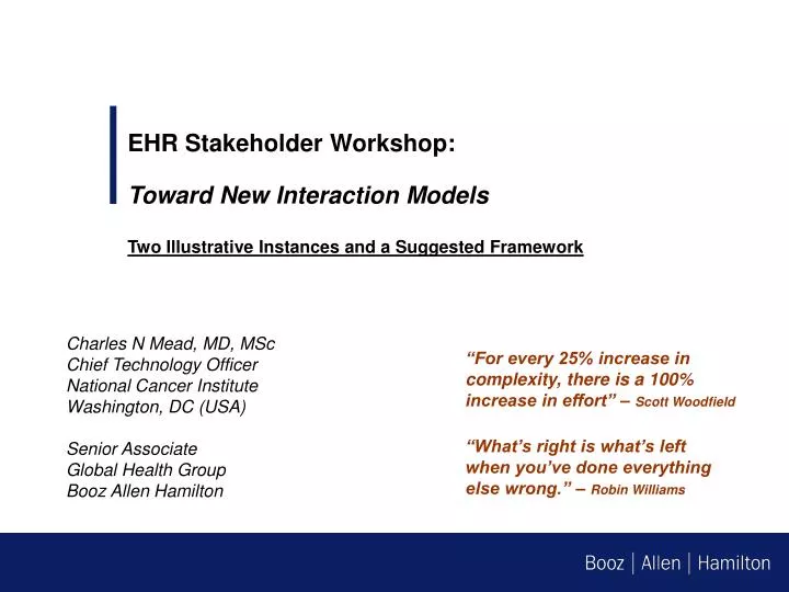 ehr stakeholder workshop toward new interaction models