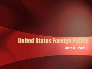 United States Foreign Policy