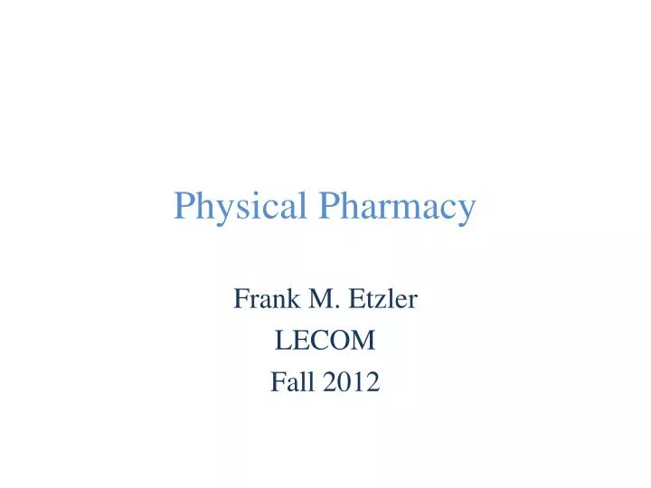 physical pharmacy