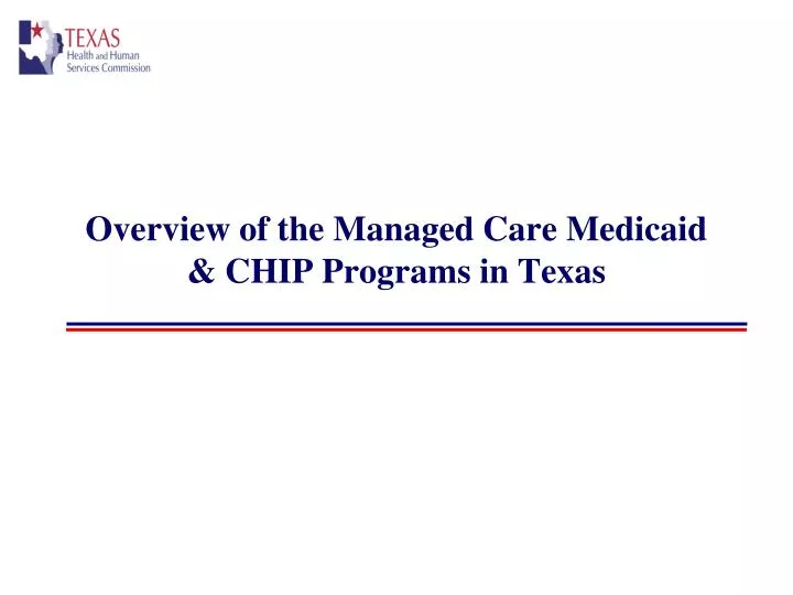overview of the managed care medicaid chip programs in texas