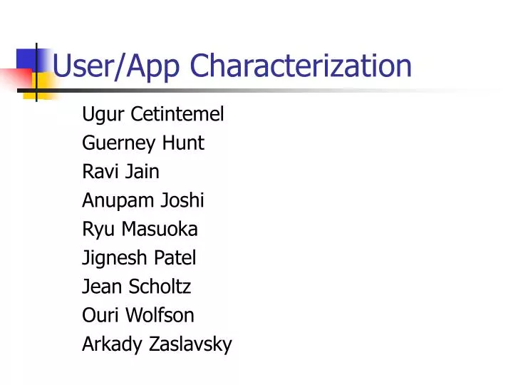 user app characterization