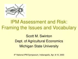 IPM Assessment and Risk: Framing the Issues and Vocabulary