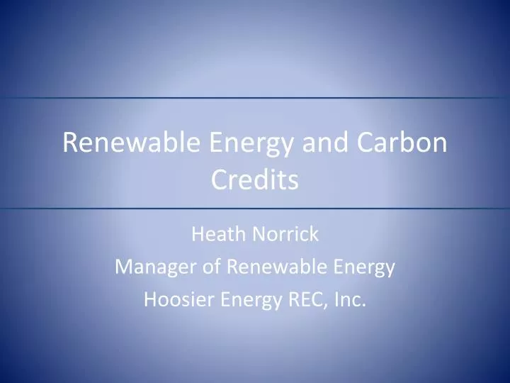 renewable energy and carbon credits