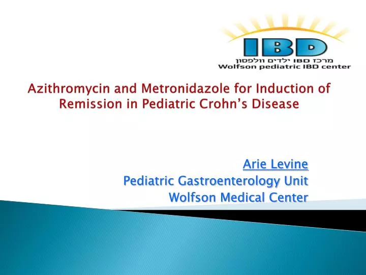 azithromycin and metronidazole for induction of remission in pediatric crohn s disease