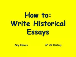 How to: Write Historical Essays