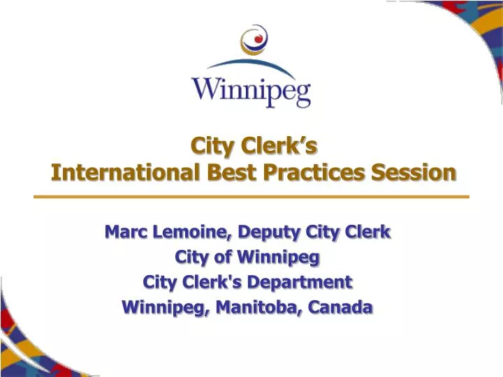 city clerk s international best practices session