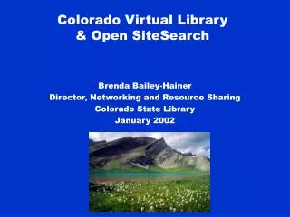 Colorado Virtual Library &amp; Open SiteSearch