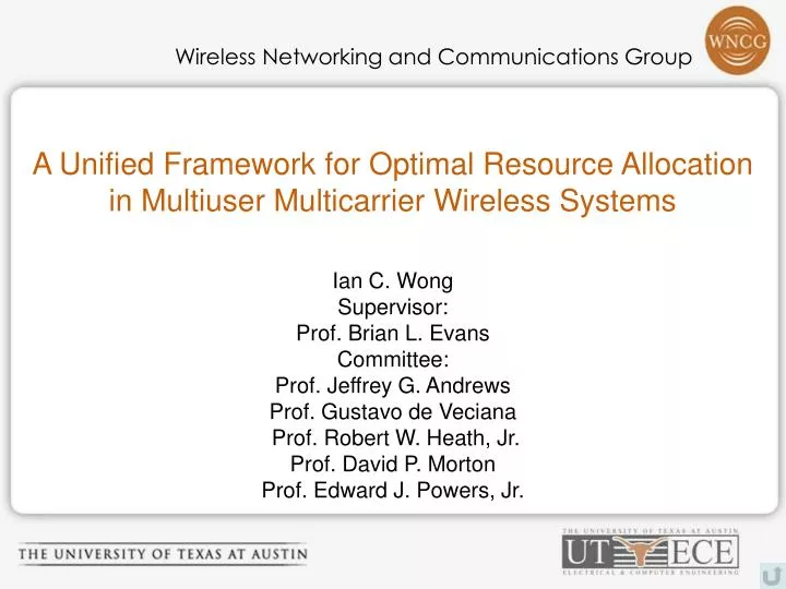 a unified framework for optimal resource allocation in multiuser multicarrier wireless systems