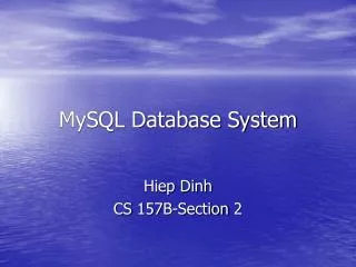 MySQL Database System