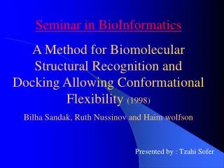 Seminar in BioInformatics