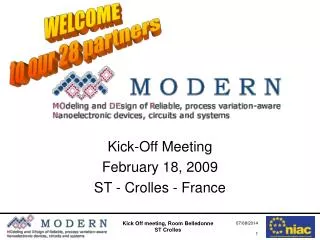 Kick-Off Meeting February 18, 2009 ST - Crolles - France
