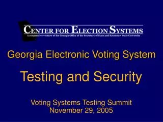Georgia Electronic Voting System