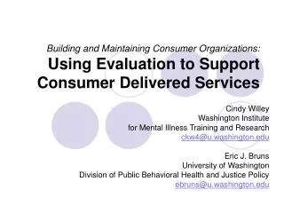 Cindy Willey Washington Institute for Mental Illness Training and Research ckw4@u.washington