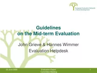 Guidelines on the Mid-term Evaluation