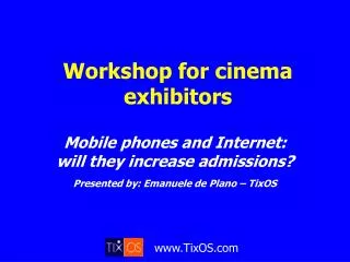 Workshop for cinema exhibitors